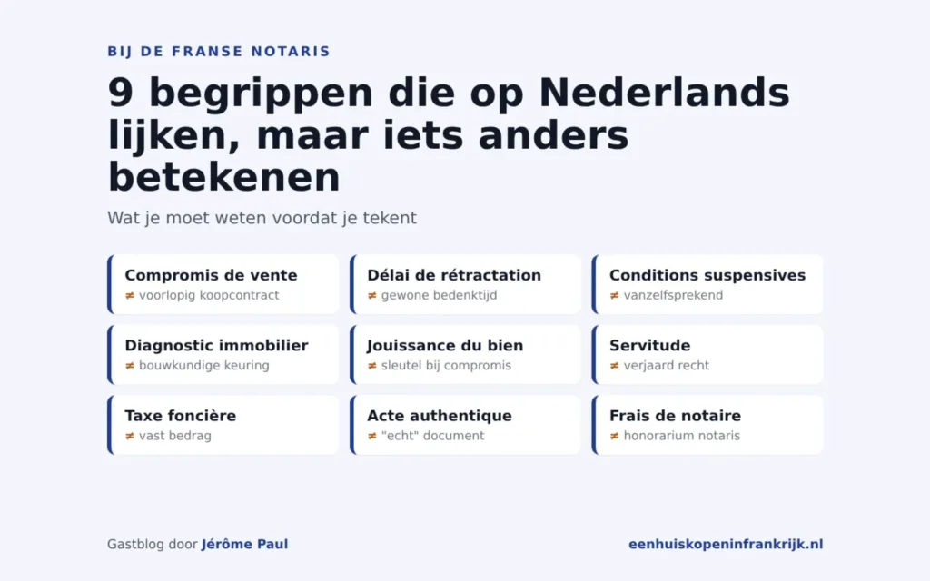 Negen Franse notariële begrippen die op Nederlandse termen lijken, met wat ze niet betekenen